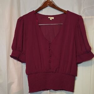 Lily White Burgundy Blouse